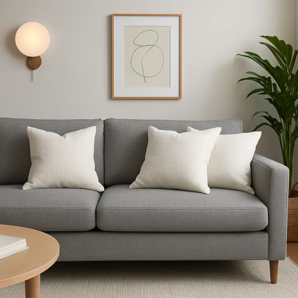 Organic Cotton Cushion – Harvest Beige | Luxury Throw Pillow for Modern Interiors