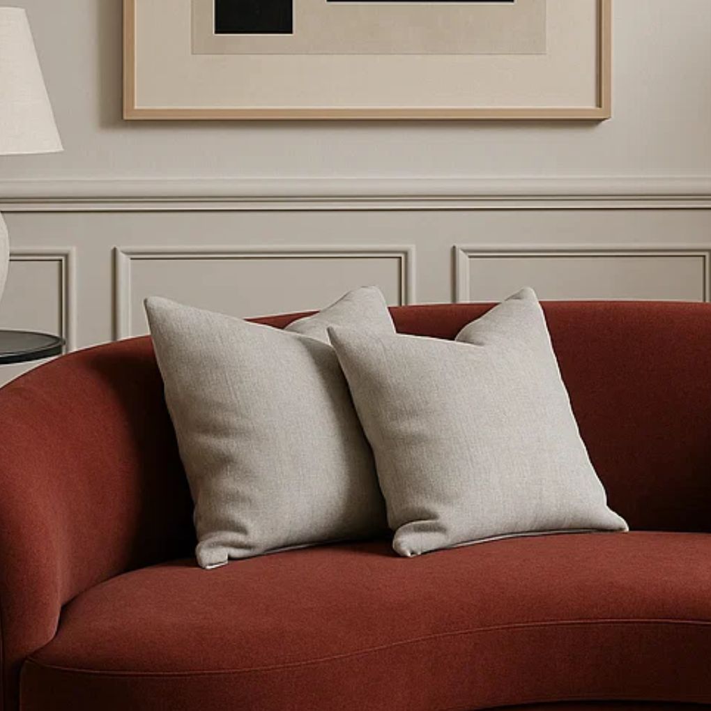 Organic Cotton Cushion – Harvest Beige | Luxury Throw Pillow for Modern Interiors