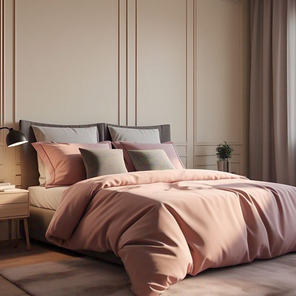 Blush pink organic quilt cover – luxury cotton bedding by Kottonk