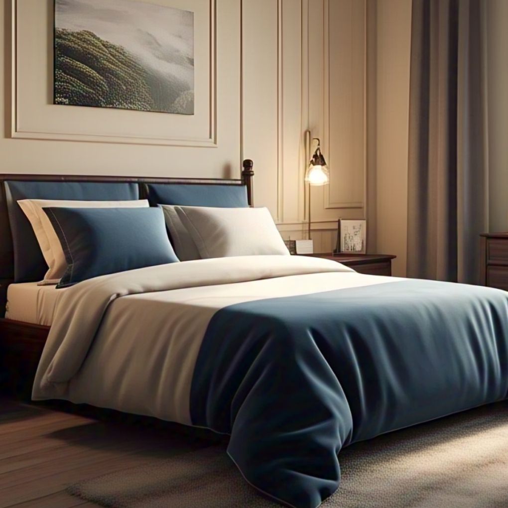 Deep blue quilt cover made with organic cotton – Kottonk Australia