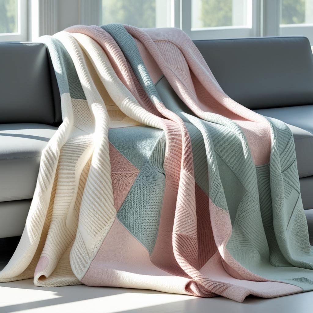 Blush Dusk, Botanic Sage & Cloud White Organic Cotton Waffle Throw | Kottonk® Australia