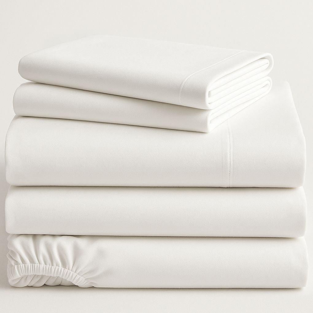 Cloud White Luxe Sheet Set – Pure, Polished & Effortlessly Layered