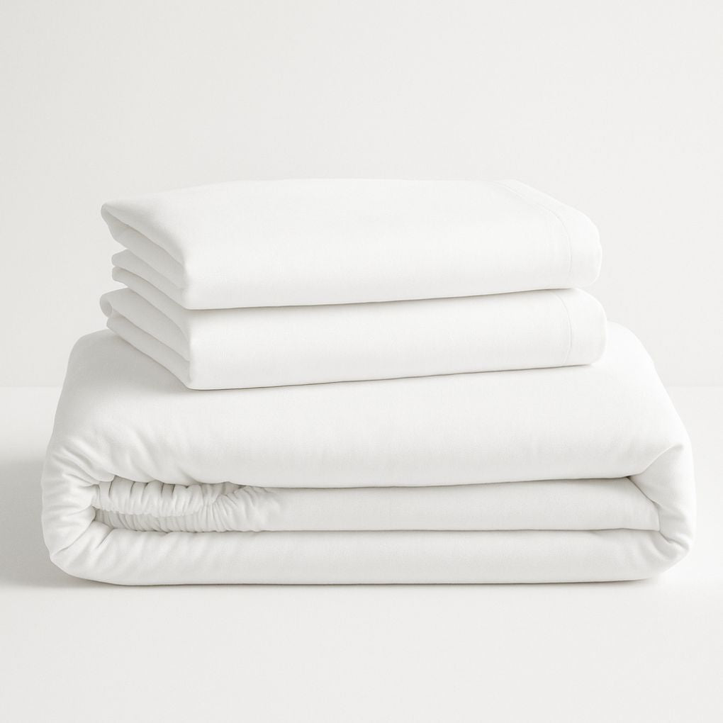 Cloud White Luxe Sheet Set – Pure, Polished & Effortlessly Layered
