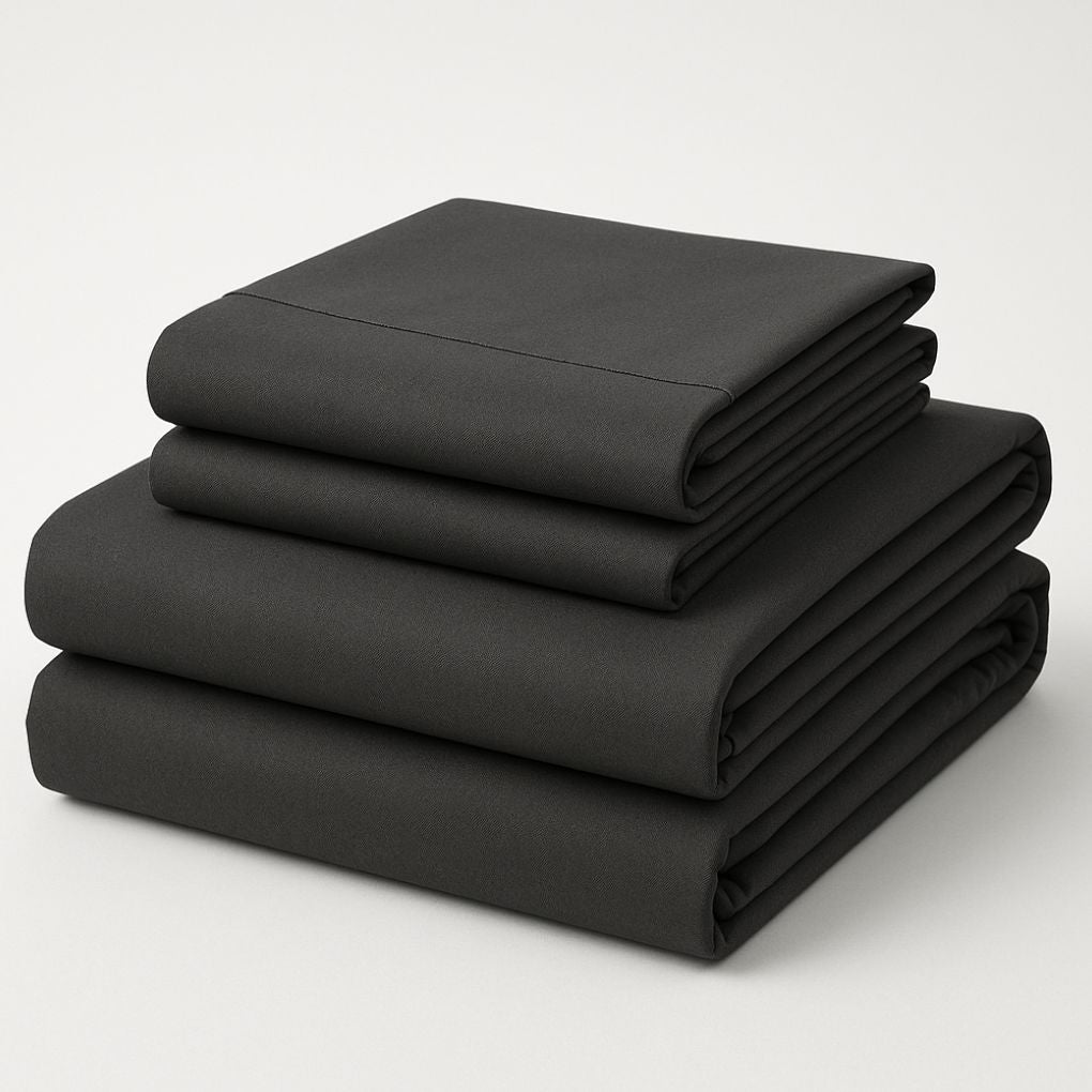Charcoal Grey Sheet Set – Fitted, Flat & Pillowcases