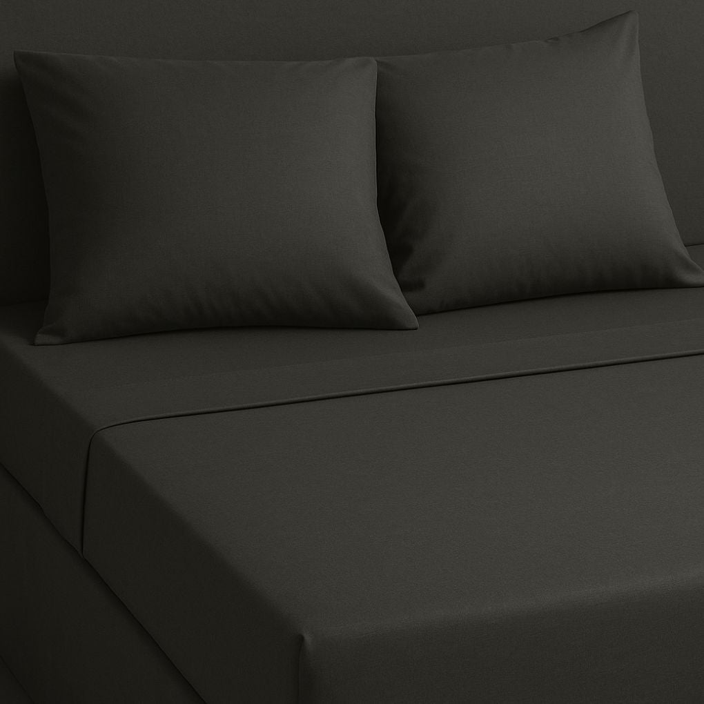 Charcoal Grey Sheet Set – Fitted, Flat & Pillowcases