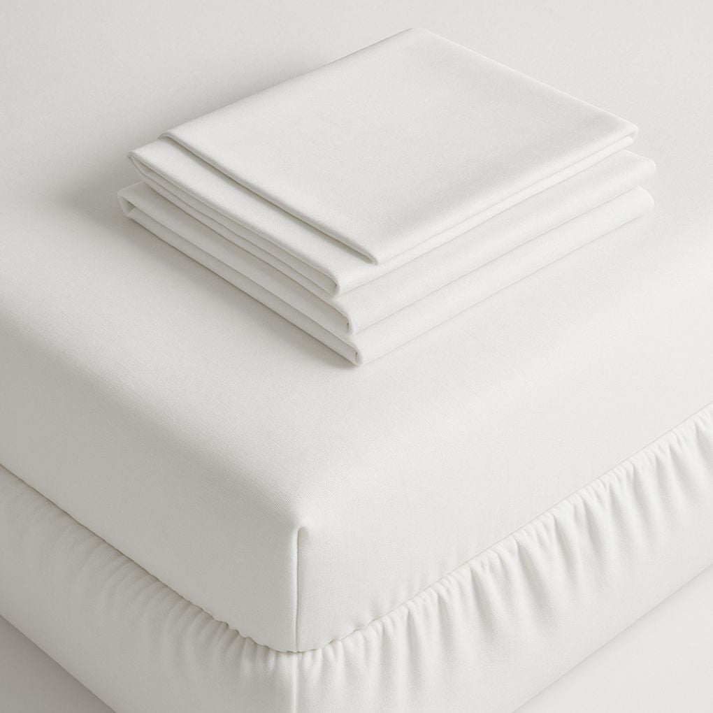 Cloud White Luxe Sheet Set – Pure, Polished & Effortlessly Layered