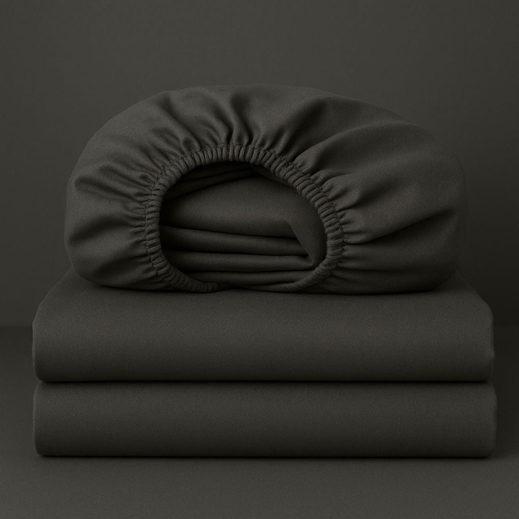 Charcoal Grey Sheet Set – Fitted, Flat & Pillowcases
