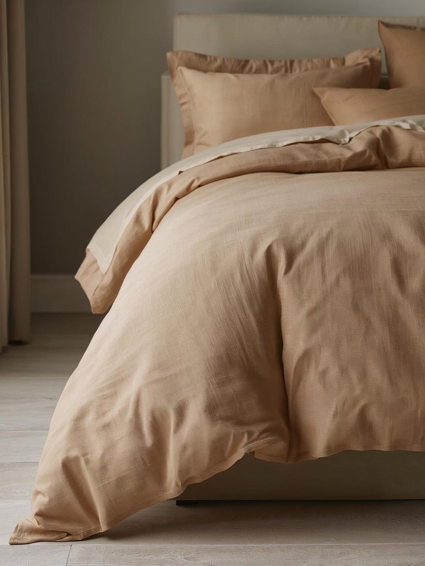 Kottonk Amber Sand 100% Linen Quilt Cover – Golden Beige Luxury Bedding Inspired by Australian Summers