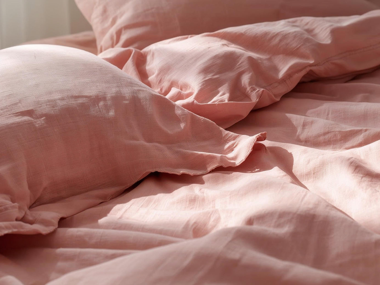 Sunset Blush Linen Quilt Cover Set – 100% Pure Linen Bedding with Matching Pillowcases | Luxury Doona Cover Australia