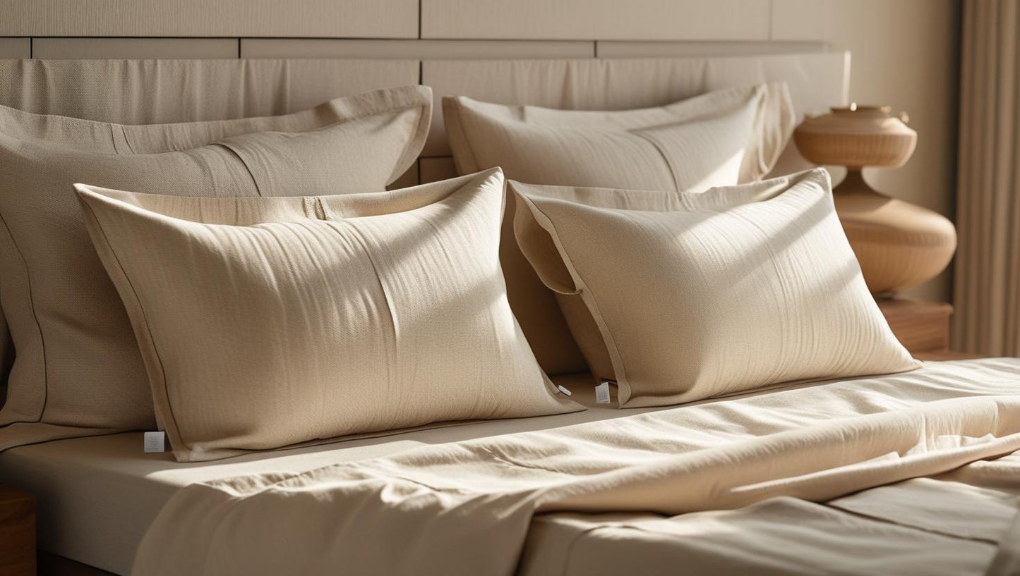 Harvest Beige Organic Cotton Pillow Cover Set – Pair of Pillowcases