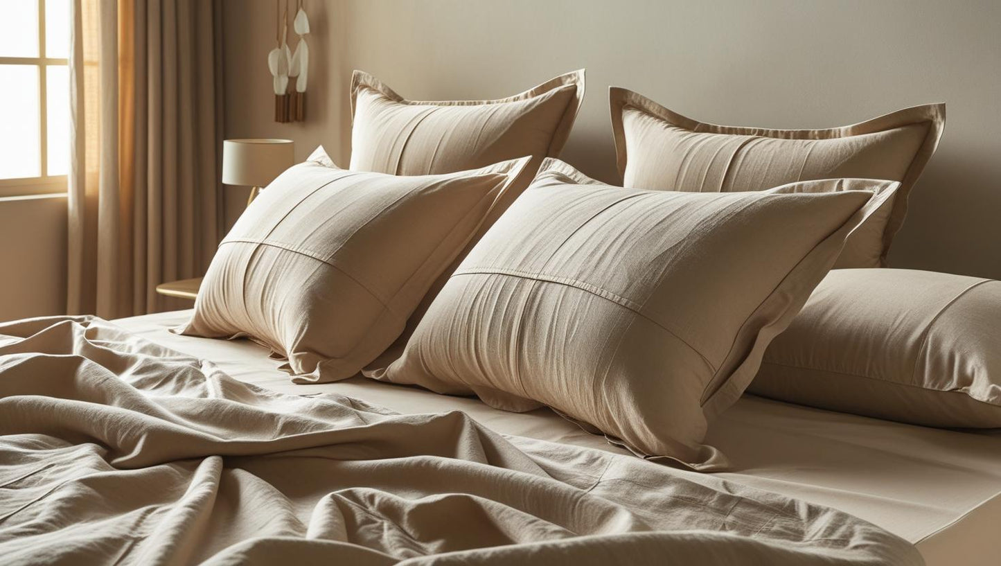 Harvest Beige Organic Cotton Pillow Cover Set – Pair of Pillowcases