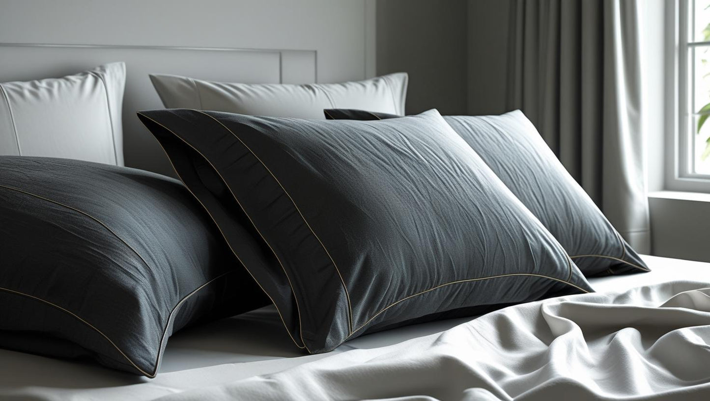 Charcoal Grey Organic Cotton Pillow Cover Set – Pair of Pillowcases