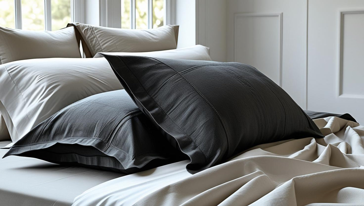 Charcoal Grey Organic Cotton Pillow Cover Set – Pair of Pillowcases