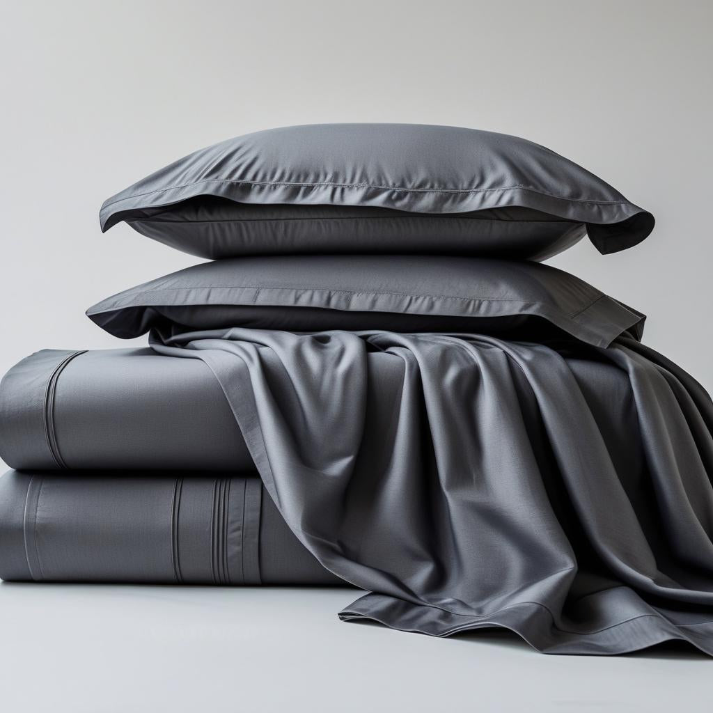 Charcoal Grey Sheet Set – Fitted, Flat & Pillowcases