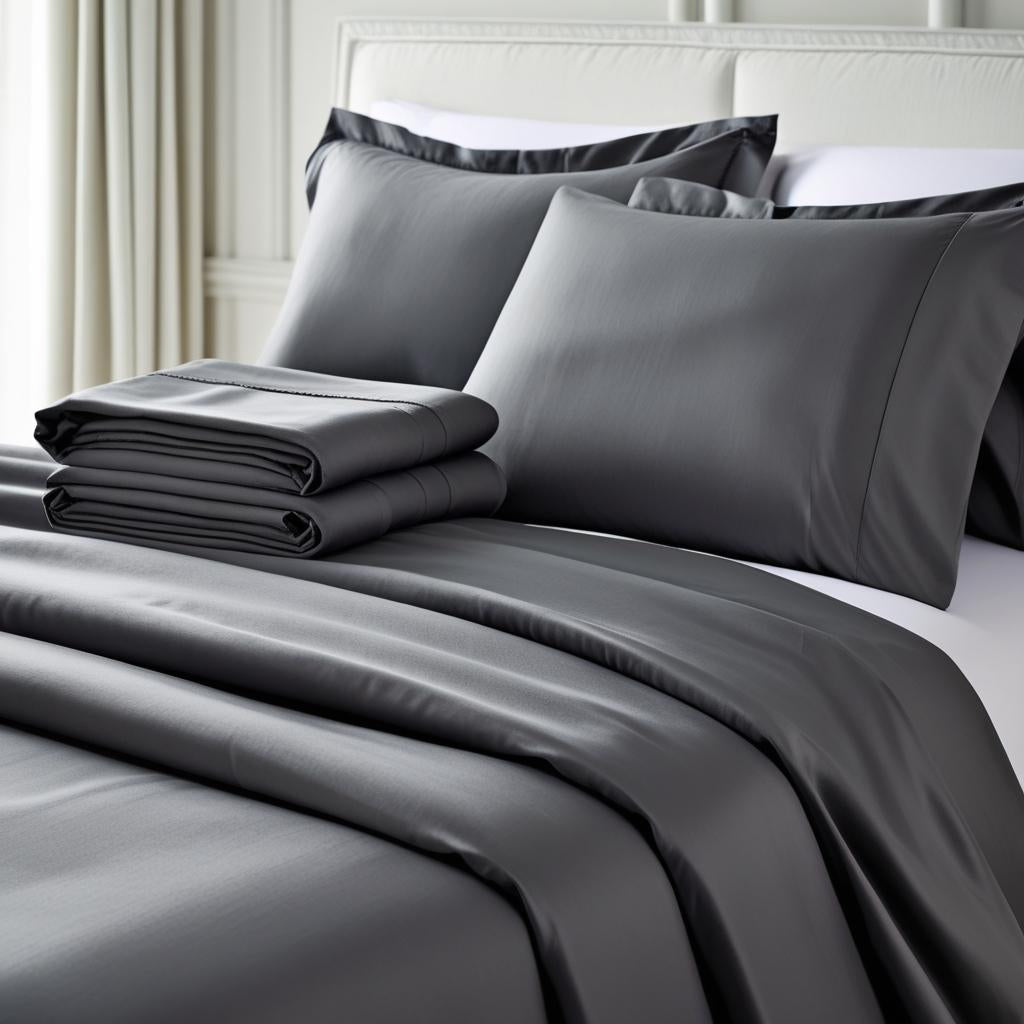 Charcoal Grey Sheet Set – Fitted, Flat & Pillowcases