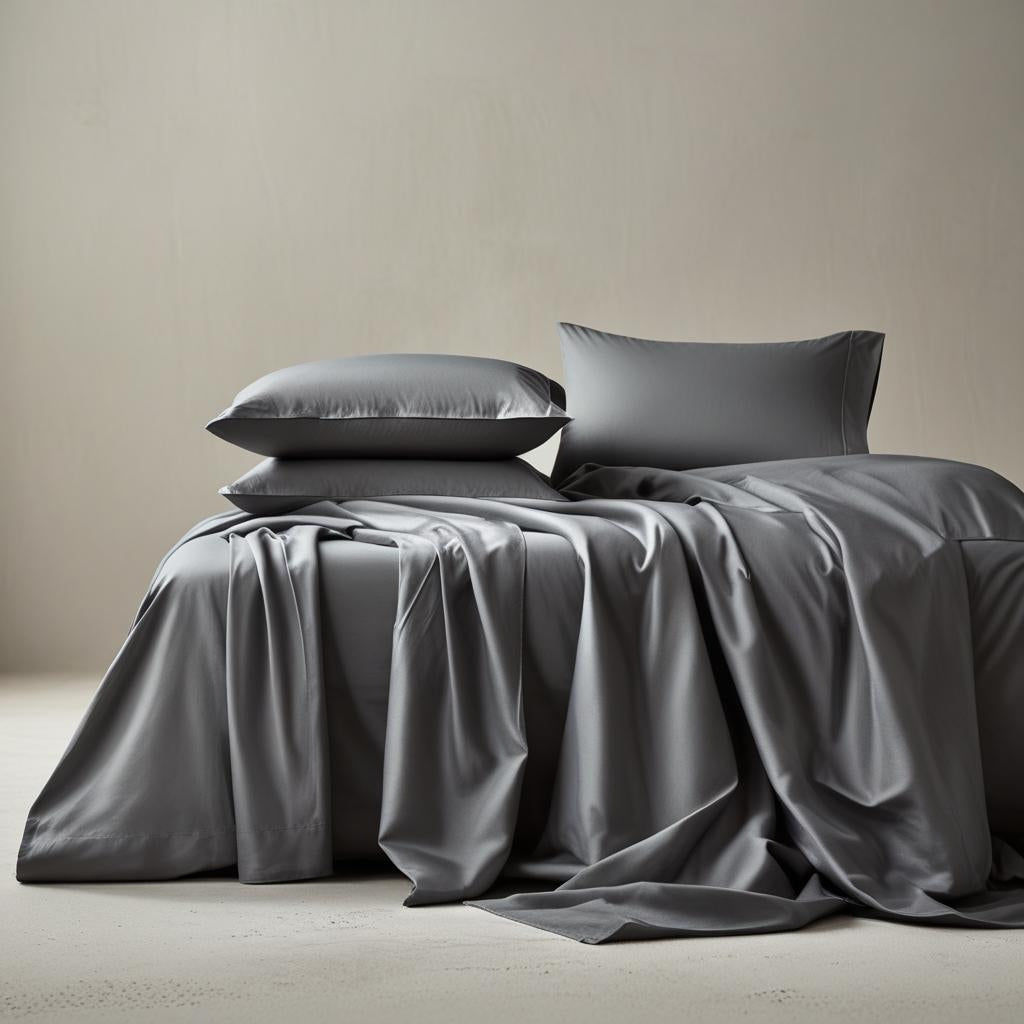 Charcoal Grey Sheet Set – Fitted, Flat & Pillowcases
