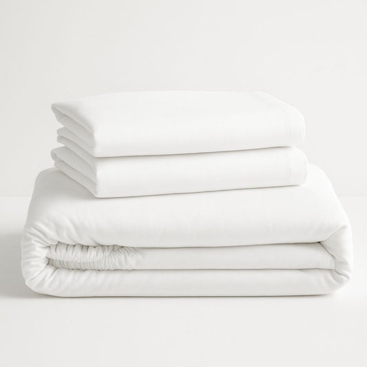 Luxury Organic Cotton Fitted Sheet – Cloud White