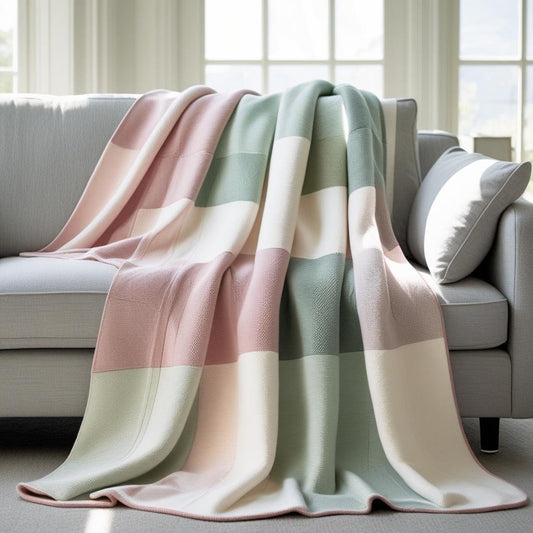 Blush Dusk, Botanic Sage & Cloud White Organic Cotton Waffle Throw | Kottonk® Australia