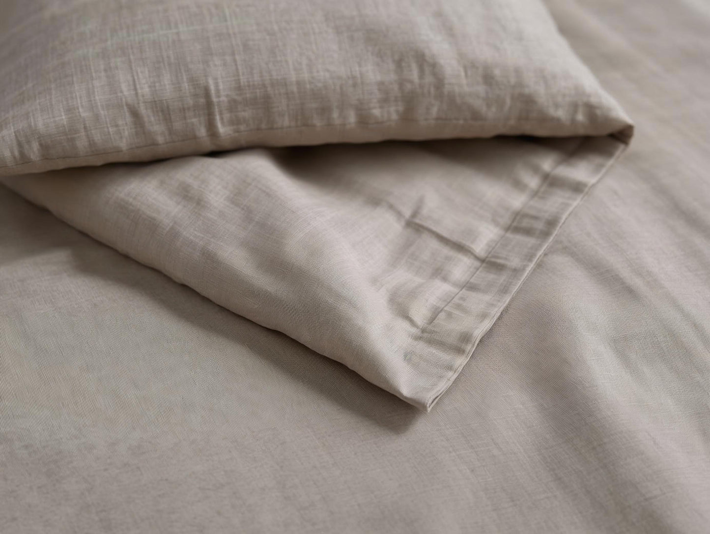 Dune Taupe Linen Quilt Cover Set – 100% Pure Linen Bedding with Matching Pillowcases | Luxury Doona Cover Australia