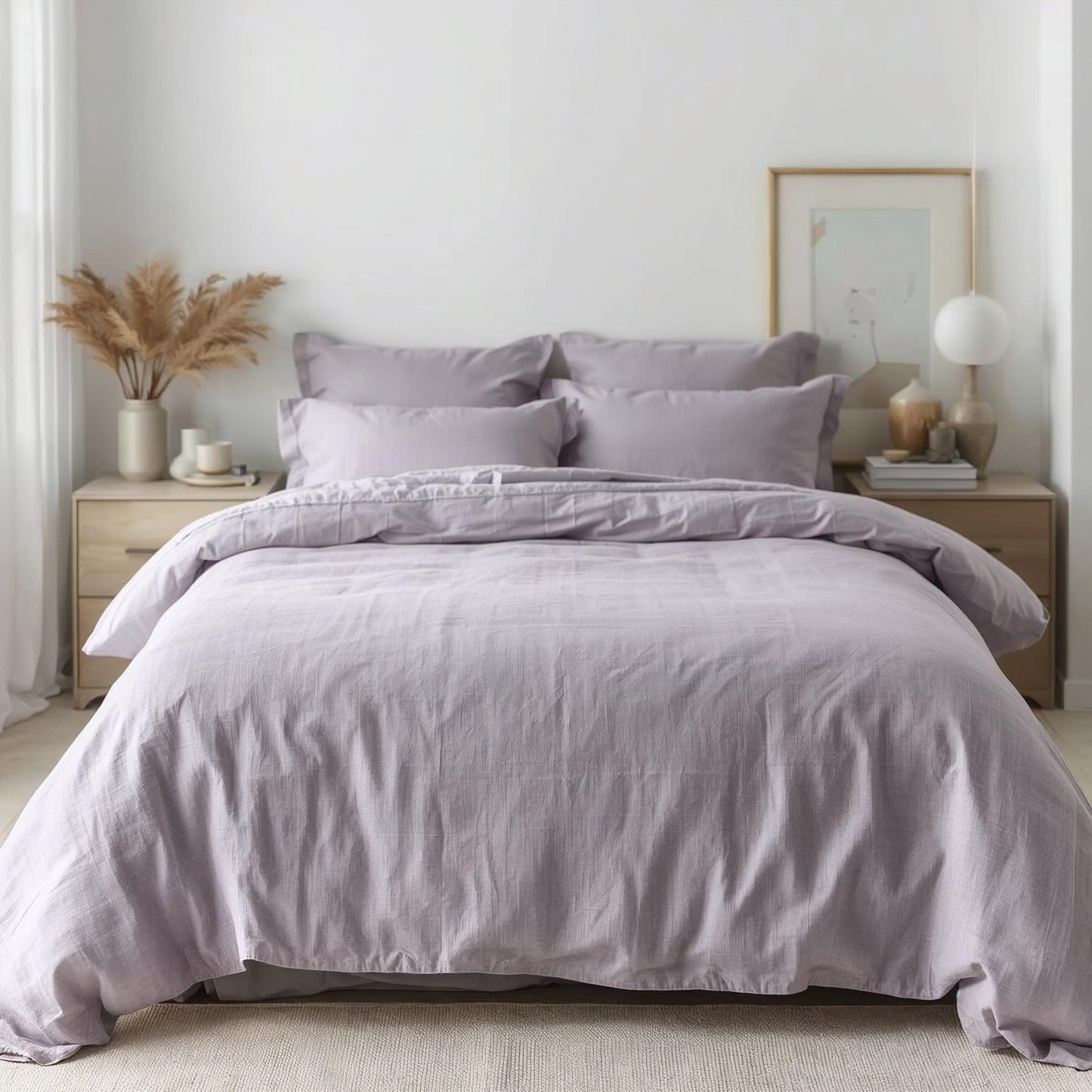 Soft Lavender Fog Linen Quilt Cover Set – 100% Pure Linen Bedding with Matching Pillowcases | Luxury Doona Cover Australia
