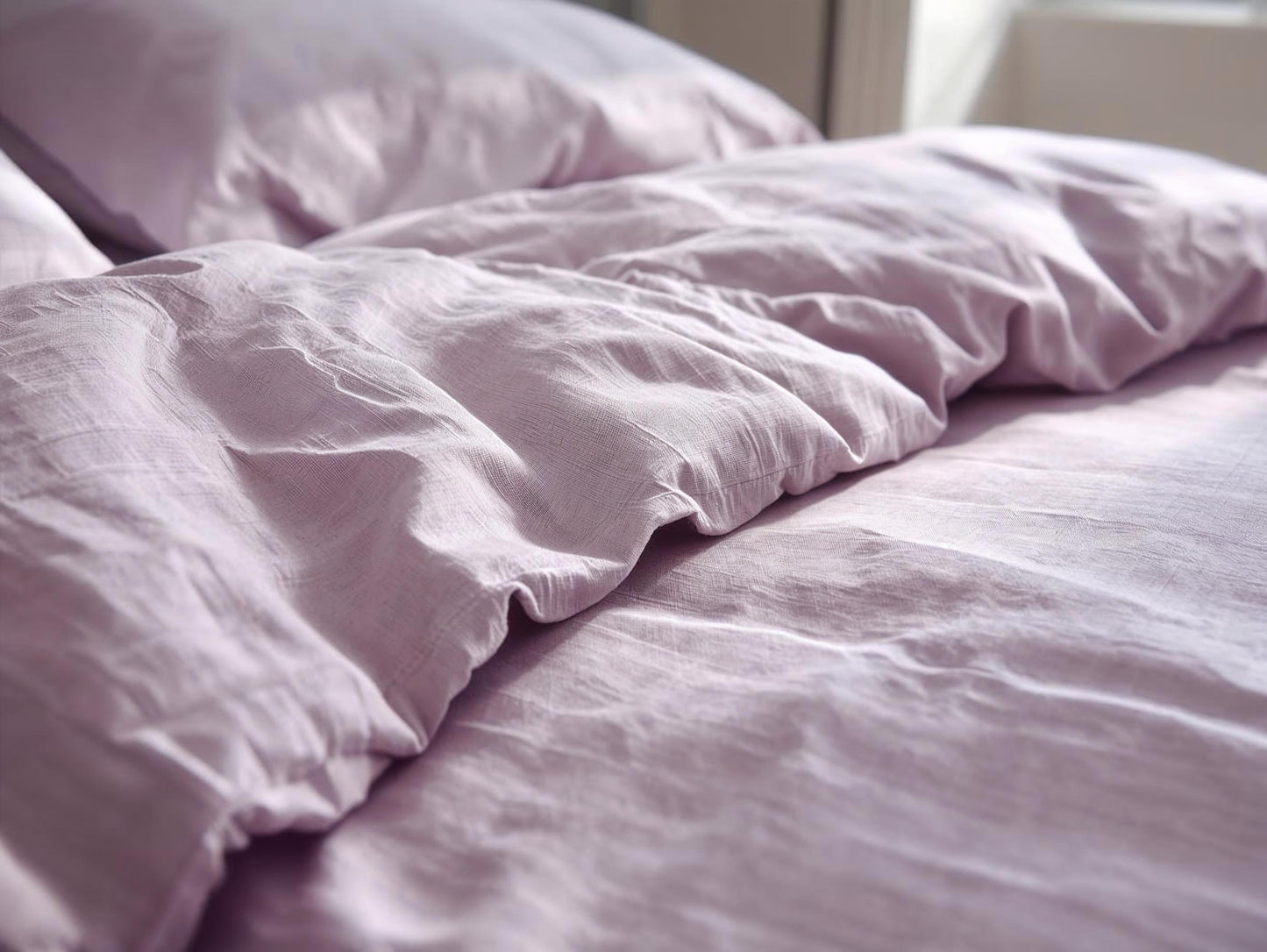 Soft Lavender Fog Linen Quilt Cover Set – 100% Pure Linen Bedding with Matching Pillowcases | Luxury Doona Cover Australia