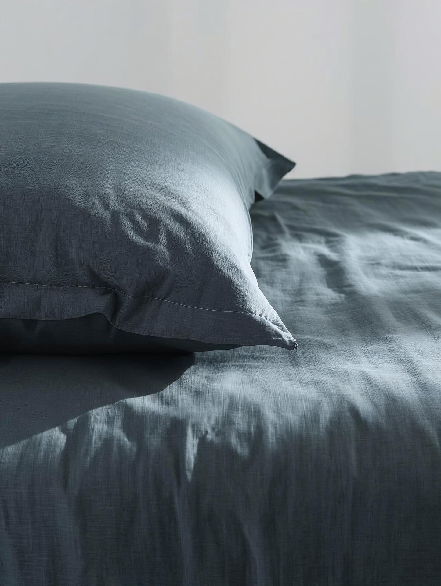 Ocean Slate Linen Quilt Cover Set – 100% Pure Linen Bedding with Matching Pillowcases | Luxury Doona Cover Australia