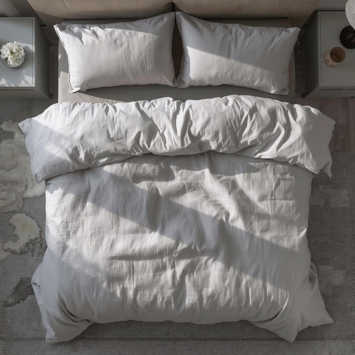 Pebble Grey Linen Quilt Cover Set – 100% Pure Linen Bedding with Matching Pillowcases | Luxury Doona Cover Australia