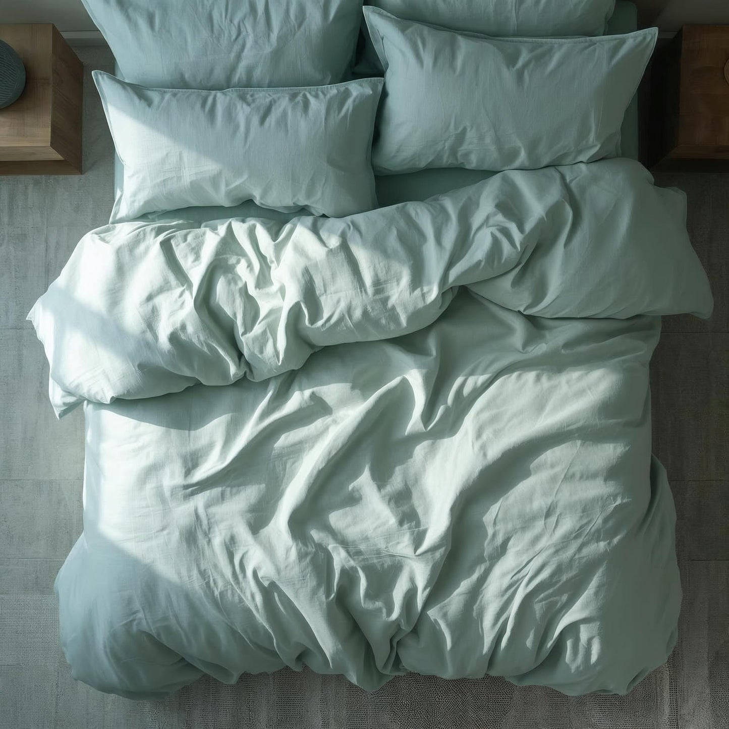 Seafoam Whisper Linen Quilt Cover Set – 100% Pure Linen Bedding with Matching Pillowcases | Luxury Doona Cover Australia