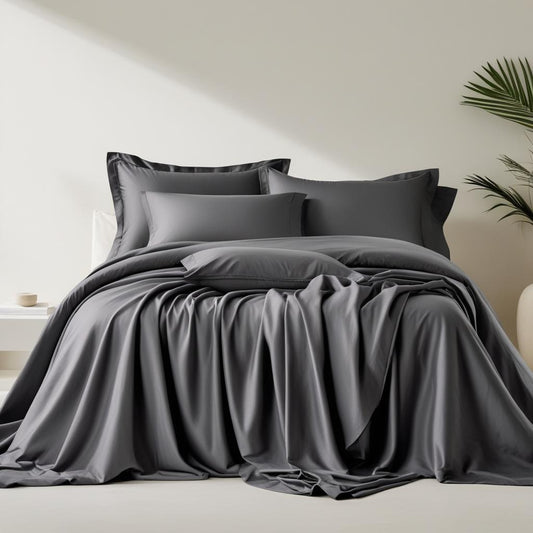 Charcoal Grey Sheet Set – Fitted, Flat & Pillowcases