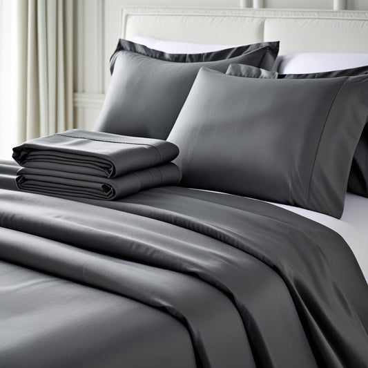 Grey Charcoal 100% Organic Cotton Bedsheet Set – Queen | Fitted, Flat & Pillowcases | Luxury Bedding Australia – Kottonk®